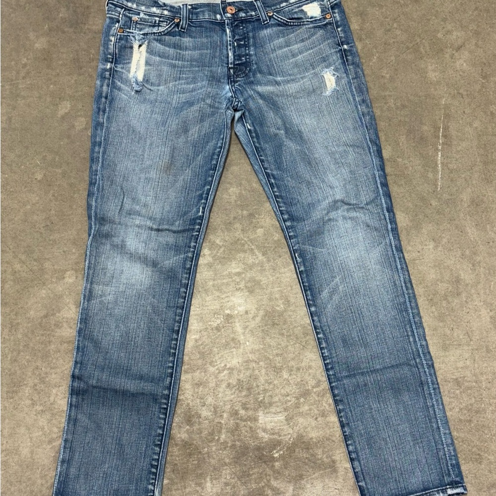 7 Seven jeans Josefina distressed skinny boyfriend Blue Jeans size 27